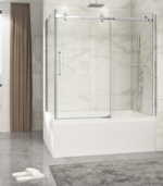 Zitta Piazza 60 x 32-Inch Sliding Corner Return Bathtub Door, Right Wall, Left Door - Image 3