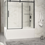 Zitta Piazza 60 x 32-Inch Sliding Corner Return Bathtub Door, Right Wall, Left Door