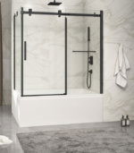 Zitta Piazza 60 x 32-Inch Sliding Corner Return Bathtub Door, Right Wall, Left Door
