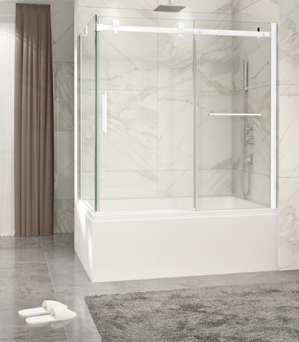 Zitta Piazza 60 x 32-Inch Sliding Corner Return Bathtub Door, Right Wall, Left Door - Image 2
