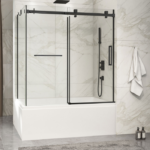 Zitta Piazza 60 x 32-Inch Sliding Corner Bathtub Door, Right Wall Setup