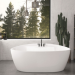 Zitta Pura 59 7/8 x 32 5/8 x 24 5/8-Inch Acrylic Freestanding Bathtub Glossy Matte White