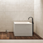 Zitta Samos 39 3/8 x 39 3/8 x 28 11/16-Inch Acrylic Square Freestanding Bathtub Glossy Matte White