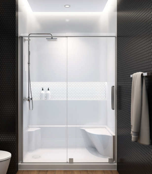 Zitta Molded Seat Shower Base Glossy White Left Drain 60 x 32-Inch B6032SREAL1 - Image 2