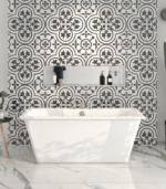 Zitta Simplo 59 3/4 x 31 3/4 x 23 3/4-Inch Acrylic Freestanding Bathtub Glossy White TSP6032FA001