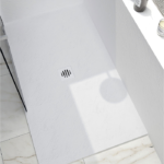 Zitta Slate Left Corner Shower Base Stone Powder Multiple Finishes 36 x 36-Inch