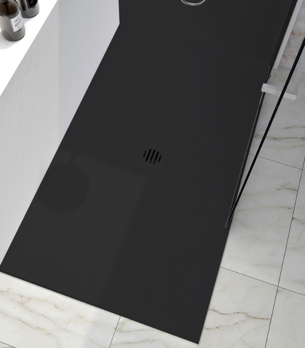 Zitta Slate Right Corner Shower Base Stone Powder Multiple Finishes 42 x 36-Inch - Image 3