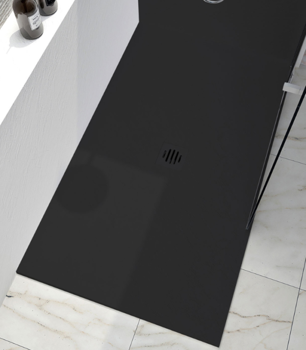 Zitta Slate Right Corner Shower Base Stone Powder Multiple Finishes 60 x 36-Inch - Image 2