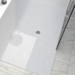 Zitta Slate Right Corner Shower Base Stone Powder Multiple Finishes 60 x 36-Inch