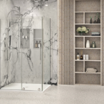 Zitta Slim 48 x 36-Inch Right Door Left Wall Chrome Shower Door