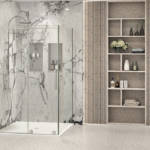Zitta Slim 48 x 42-Inch Corner Shower Door Wall-Left Door-Right Chrome Clear Glass