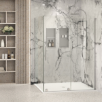 Zitta Slim 60 x 42-Inch Corner Shower Door Wall-Right Door-Left Chrome Clear Glass