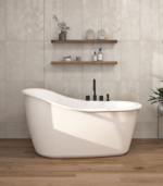 Zitta Soffio 2.0 60 1/4 x 33 3/8 x 31 1/8-Inch Acrylic Freestanding Bathtub Glossy White TS26033FA001