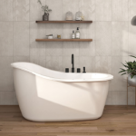 Zitta Soffio 60 1/4 x 33 3/8 x 31 1/8-Inch Acrylic Freestanding Bathtub Glossy White TSO6033FA001
