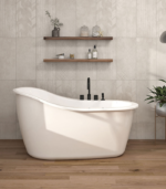 Zitta Soffio 60 1/4 x 33 3/8 x 31 1/8-Inch Acrylic Freestanding Bathtub Glossy White TSO6033FA001