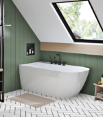 Zitta Stelvio 60 x 32 x 24-Inch Acrylic Freestanding Bathtub Glossy Matte White Left Drain