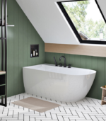 Zitta Stelvio 60 x 32 x 24-Inch Acrylic Freestanding Bathtub Glossy Matte White Left Drain - Image 3
