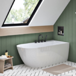 Zitta Stelvio 60 x 32 x 24-Inch Acrylic Freestanding Bathtub Glossy Matte White Right Drain