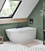Zitta Stelvio 60 x 32 x 24-Inch Acrylic Freestanding Bathtub Glossy Matte White Right Drain - Image 3