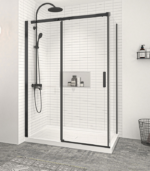Zitta Vague 54 x 32-Inch Corner Sliding Shower Door Wall-Left Door-Right Chrome Clear Glass