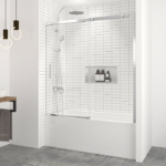 Zitta Vague 60-Inch Alcove Sliding Bathtub Door Chrome Clear Glass DVG6000BSTC21