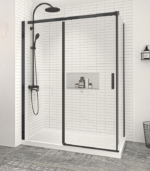 Zitta Vague 60 x 32-Inch Corner Sliding Shower Door Wall-Left Door-Right Chrome Clear Glass - Image 2