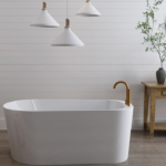 Zitta Vela 59 x 31 3/8 x 23 5/8 Acrylic Freestanding Bathtub Glossy Matte White