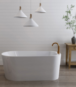 Zitta Vela 59 x 31 3/8 x 23 5/8 Acrylic Freestanding Bathtub Glossy Matte White