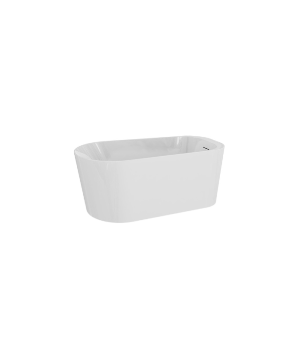 Zitta Vela 59 x 31 3/8 x 23 5/8 Acrylic Freestanding Bathtub Glossy Matte White - Image 2