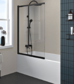 Zitta Verdi 40-Inch Alcove Pivoting Sliding Bathtub Screen Chrome Clear Glass