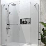 Zitta Vetra 40 x 32-Inch Corner Hinged Shower Screen Chrome Clear Glass DVT3200PSTX21