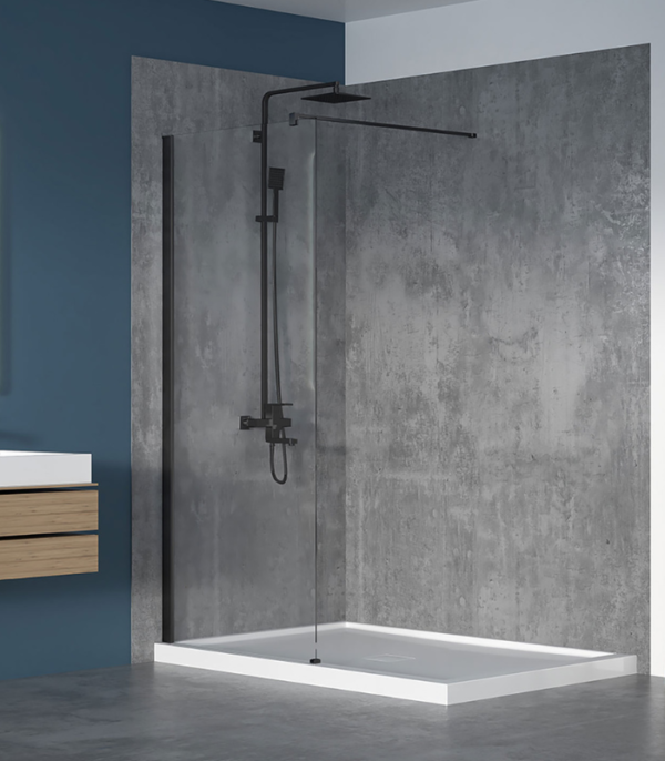 Zitta Walk-In 36-Inch Alcove Fixed Shower Screen Clear Glass Multiple Finishes - Image 2
