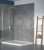 Zitta Walk-In 36-Inch Alcove Fixed Shower Screen Clear Glass Multiple Finishes