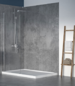 Zitta Walk-In 36-Inch Alcove Fixed Shower Screen Clear Glass Multiple Finishes - Image 4