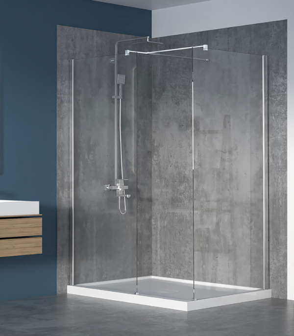 Zitta Walk-In 36 x 42-Inch Corner Fixed Shower Screen Clear Glass Multiple Finishes - Image 2