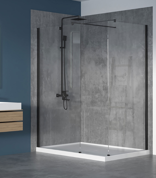Zitta Walk-In 42 x 36-Inch Corner Fixed Shower Screen Clear Glass Multiple Finishes - Image 4