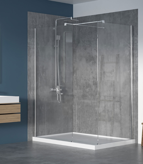 Zitta Walk-In 42 x 36-Inch Corner Fixed Shower Screen Clear Glass Multiple Finishes - Image 3
