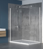 Zitta Walk-In 42 x 36-Inch Corner Fixed Shower Screen Clear Glass Multiple Finishes - Image 2