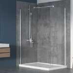 Zitta Walk-In 36 x 32-Inch Corner Fixed Shower Screen Chrome Clear Glass