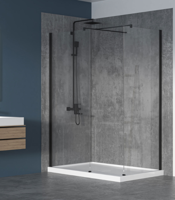 Zitta Walk-In 36 x 36-Inch Corner Fixed Shower Screen Clear Glass Multiple Finishes - Image 4