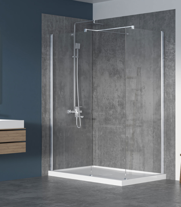 Zitta Walk-In 36 x 36-Inch Corner Fixed Shower Screen Clear Glass Multiple Finishes - Image 2