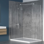Zitta Walk-In 42 x 32-Inch Corner Fixed Shower Screen Chrome Clear Glass