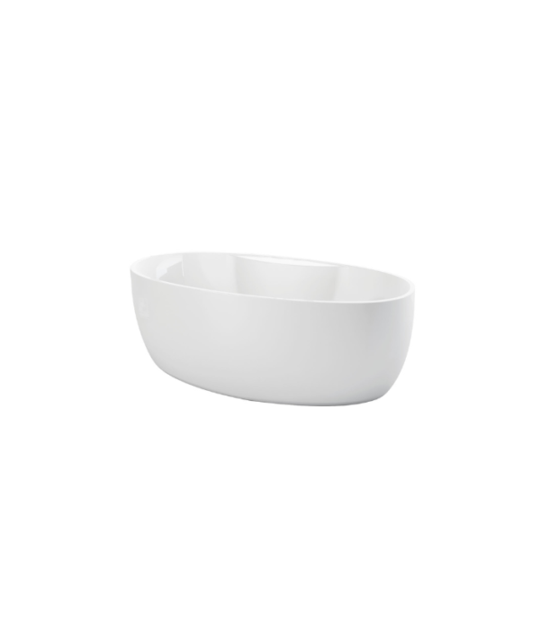 Zitta Wave 2.0 66 5/16 x 33 1/2 x 23 1/8-Inch Acrylic Freestanding Bathtub Glossy Matte White - Image 2