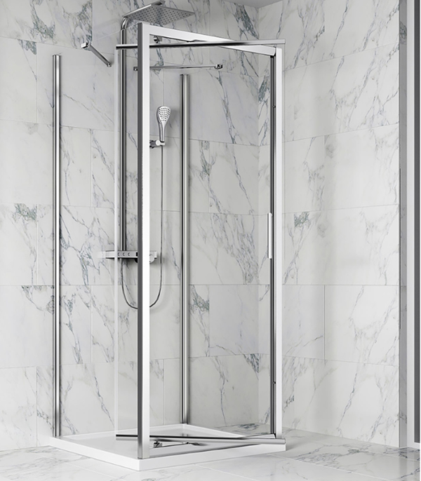 Zitta Xenia 32 x 32-Inch Wall-Mount Square Pivoting Shower Door Chrome Clear Glass - Image 2