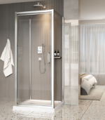 Zitta Xenia 32 x 32-Inch Wall-Mount Square Pivoting Shower Door Chrome Clear Glass