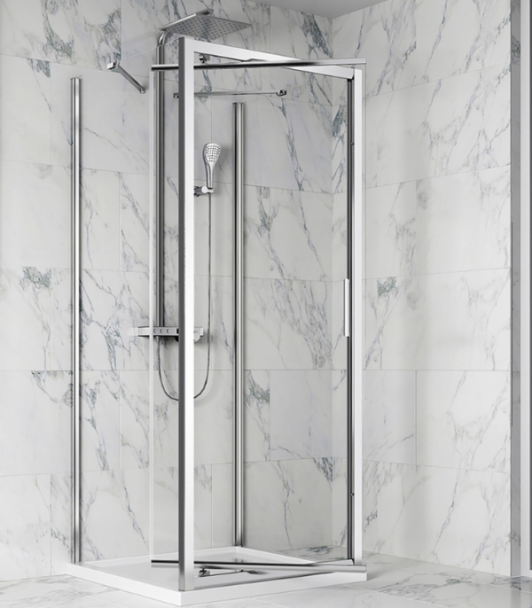 Zitta Xenia 32 x 42-Inch Wall-Mount Square Pivoting Shower Door Chrome Clear Glass - Image 2