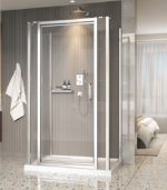 Zitta Xenia 48 x 32-Inch Centered-Door Pivoting Shower Door Chrome Clear Glass DXN4800ASTC22