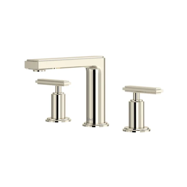 Riobel Manifesto Widespread Lavatory Faucet With Low Spout — Polished Nickel — Lever Handles