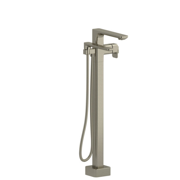 Riobel Equinox Thermostatic Single Hole Floor Mount Tub Filler Trim — Brushed Nickel