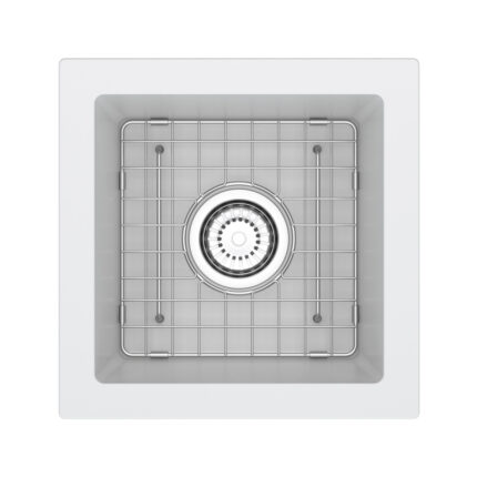 Riobel Fonsa 15" Quartz Single Bowl Undermount Bar/Food Prep Kitchen Sink — White (WH)